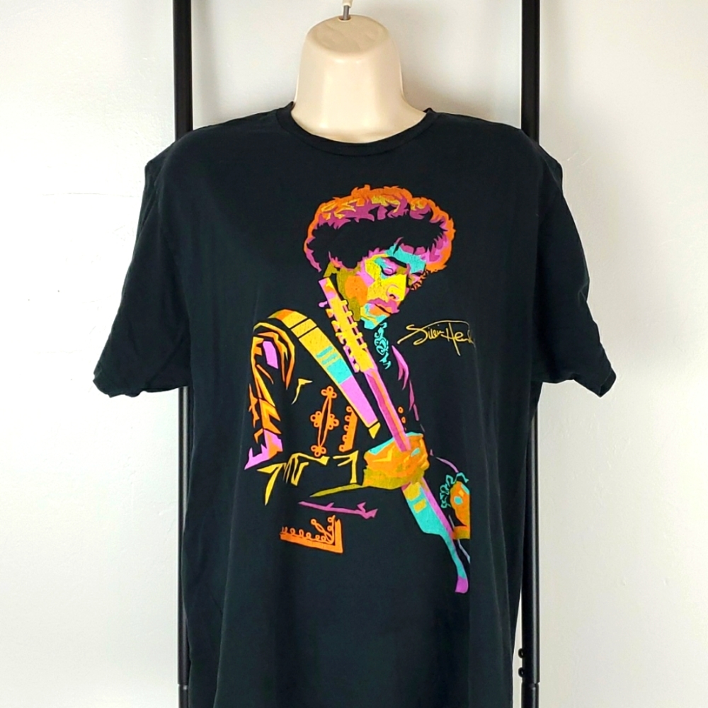 Vintage Jimi Hendrix Band Tee Women’s L Distressed 90s Y2K Rock Graphic Shirt